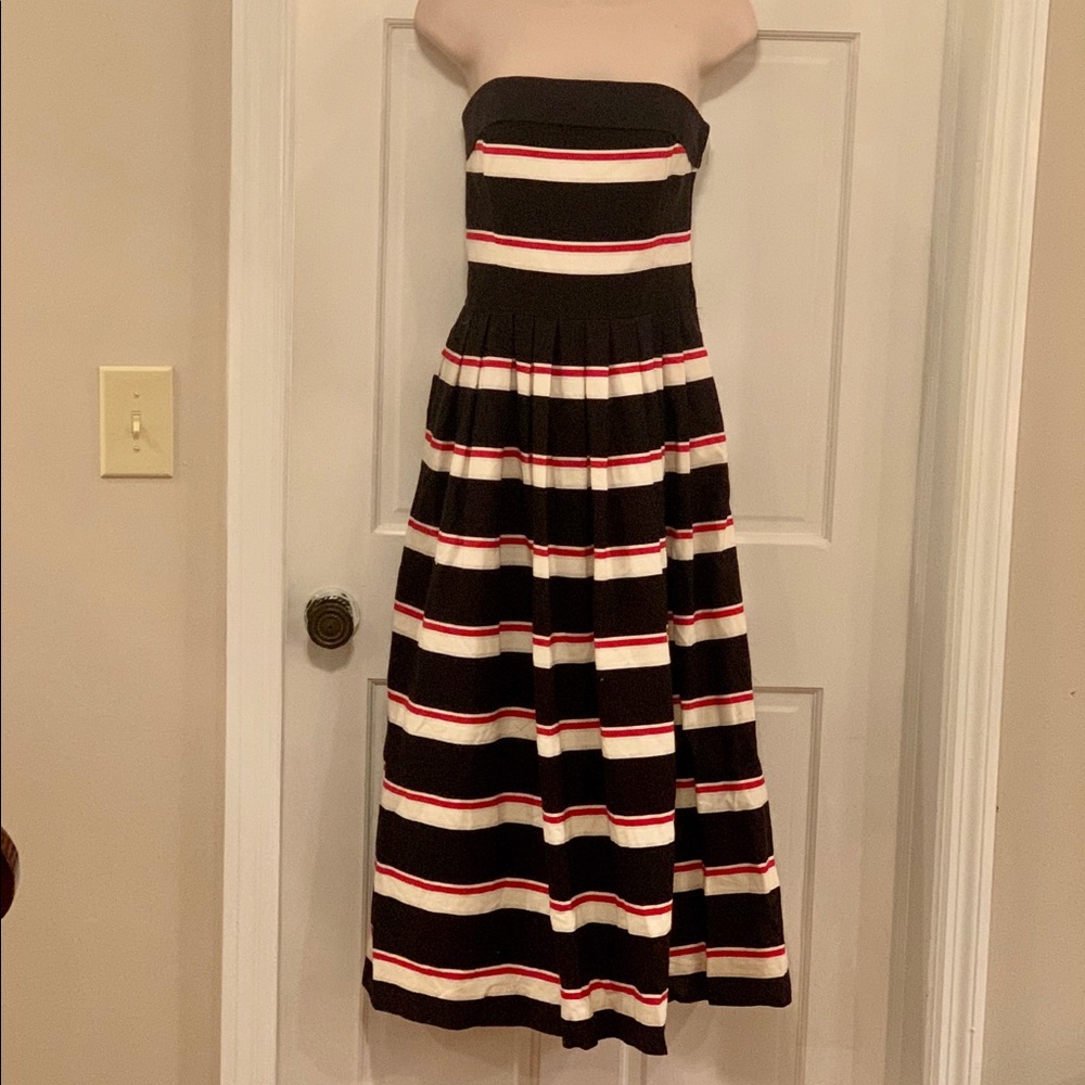 Lang Originals vintage blackred stripe dress SALE - Picture 1 of 12